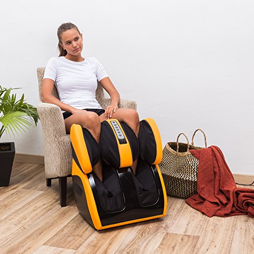 GLOBAL RELAX | VITALZEN PLUS Electric Massager for Feet, Legs, Thighs and Knee | Yellow I 3 Intensities and Massage Modes I Compression I Heat | Pain Relief | Relaxation