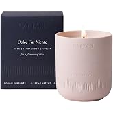 CAFTARI Luxury Aromatherapy Candle | Rose &amp; Sandalwood Scented | 60 Hour Burn | Clean Coconut Soy Wax | Vegan, Gift-Ready Candle for Sleep &amp; Home Spa Feel | Dolce Far Niente