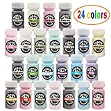 Epoxy Resin Color Pigment Mica Powder 24 Color Powdered Pigments Set(0.18oz Each Bottles) – Soap Dye – Bath Bomb Making Supplies – Eyeshadow and Lips Makeup Dye – Slime Pigment – Nail powder (24Color)