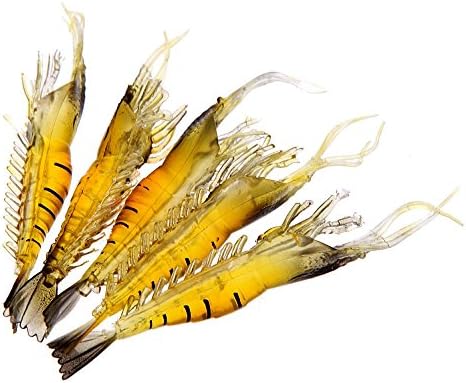 Fishing Accessory Lightweight 5Pcs 9cm 4g Outdoor Fishing Lure Soft Simulation Shrimp Prawn Bait Fishy Smell