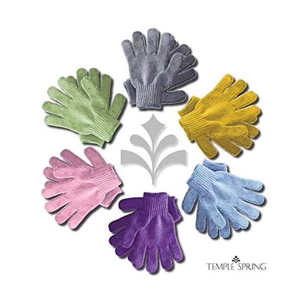 Temple-Spring-Bamboo-Exfoliating-Wash-Gloves-Eco-Exfoliator-Mitt-Natural-BathShower-Scrub-Body-Exfoliation-Hand-Mitten-Beauty-ScrubsLoofah-Ingrown-HairDead-Skin-Remover-Grey Exfoliating Gloves - Bamboo Shower Gloves - Bath and Body Exfoliator Mitts - Scrubs away Ingrown Hair and Dead Skin…