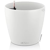 Lechuza Classico Color 43 White, Self-Watering Round Planter, D16.5 H15.7 in