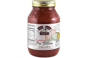 FLOWER BEE FLORAL SUPPLY Southern Pie Filling Gourmet Handmade Variety Pie Fillings, 1 Quart (32 oz), Choose Flavor (Strawberry Rhubarb)