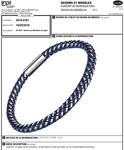 murtoo Stainless Steel Bracelet for Gift Braided Bracelet For Men Women Titanium Magnetic Clasp 8.27" Perfect Gift (Blue)