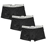 MASS21 Men's Comfy Breathable Mesh Underwear Sexy Boxer Briefs Pack of 3