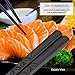Chopsticks Reusable 5-Pairs Chop Sticks Anti-Slip Textured Tip Reusable Chopsticks Dishwasher Safe Fiberglass Chopsticks Set with Box for Household Restaurant- Black 9-1/2 Inch (Meandering)