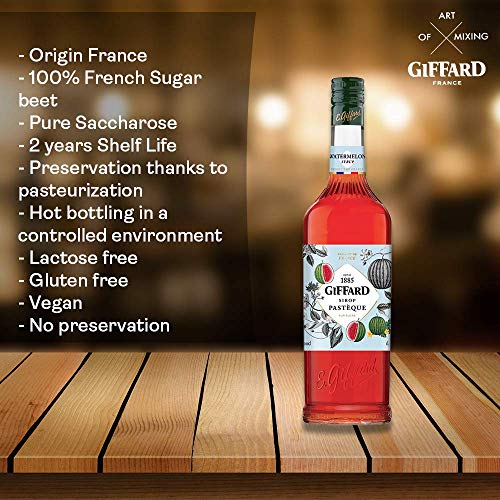 GIFFARD Bar Sirup 1,0 l - Sirup WASSERMELONE zum Mixen Mixgetränke / Cocktails – Bild 3