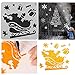 8 Pcs Christmas Stencils Template - Reusable Plastic Craft Stencils for Art Drawing Painting Spraying Window Glass Door Wood Journal Scrapbook Car Body Holiday Xmas Snowflake DIY Decoration 5x5 inch