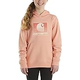 Carhartt Kid's CA9985 Long-Sleeve Graphic Sweatshirt - Girls - 2 Toddler - Peach Amber