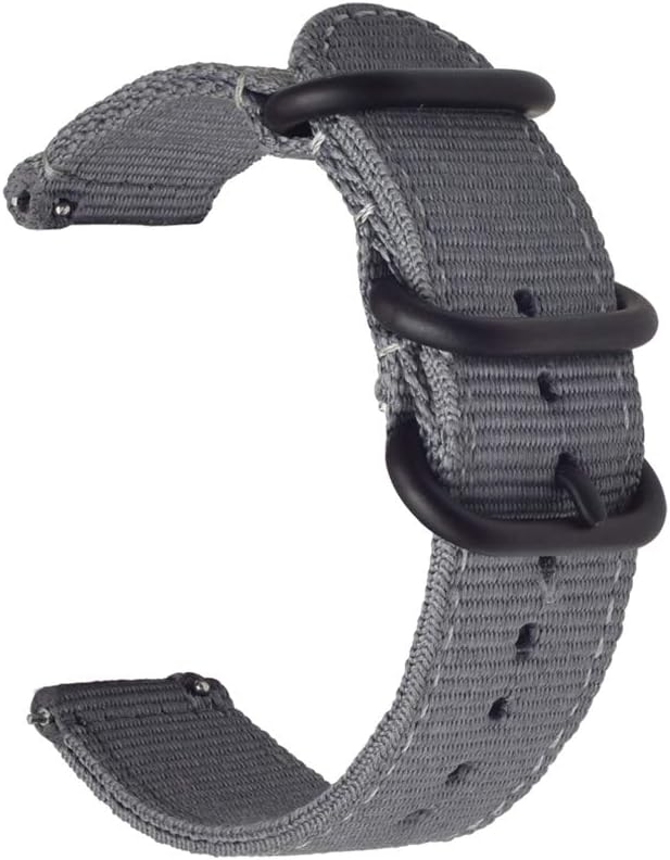 Quick Release 2 Pieces NATO Watch Band Thick Nylon Strap Black Buckle