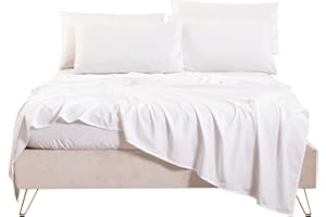 Bedlifes Queen Sheet Set- Cooling Sheets-Ultra Soft-Silky-Breathable-Deep Pocket- 1800 Series Bedding Set Microfiber- White Bed Sheets Queen Size 4 Pieces