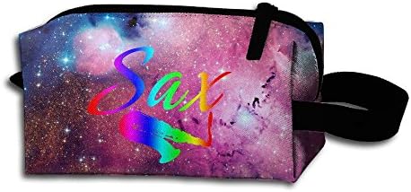 Rainbow SAX Music Travel Cosmetic Bag Portable Organizer Multifuncition Handbag