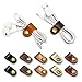 FIBOUND 10pcs Earphone Winder Leather Cable Straps,Cable Ties Leather Cord Organizer,USB Cable Clips,Earphone Winder with Leather Handmade