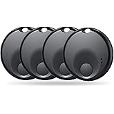 Air Tags-4 Pack Android Tracker Tag, Work with Google Find Hub App (Android Only), Loud Sound, Long Battery Life, for Keys/Backpack/Suitcase/Wallet, Black