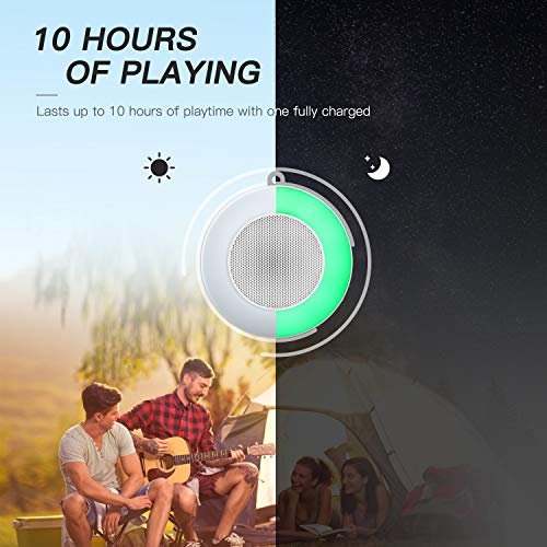 Waterproof Bluetooth Speaker, Ranipobo Shower Speaker, Touch Control 3 Warm Light & 7 Colors Night Light, Portable Wireless Speaker with HD Sound/8H Play/FM/Hands-Free, for Home/Outdoor Travel