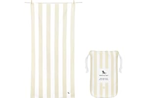 Dock & Bay Beach Towel - Quick Dry, Sand Free - Compact, Lightweight - 100% Recycled - Includes Bag - Cabana Light - Bora Bora Beige - Large (160x90cm, 63x35)