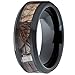 MAZU Men's Tungsten Ring Hunting Camo Comfort Fit Wedding Band Color Black
