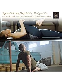 Square36 - Alfombrilla de yoga grande de 5.9 ft x 3.9 ft Alfombrilla de yoga grande diseñada para el hogar descalzo Yoga, meditación, pilates y rehabilitación. 2 alfombrillas de yoga anchas y largas, antideslizantes, no tóxicas.
