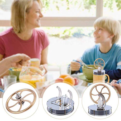 Yosoo Niedriger Temperatur Stirling Motor Stirlingmotor Sterling Engine Perpetuum Mobile Beta Stirling Engine Handwärme Stirling pädagogisches Physik Spielzeug Kit Großes Geschenk – Bild 4