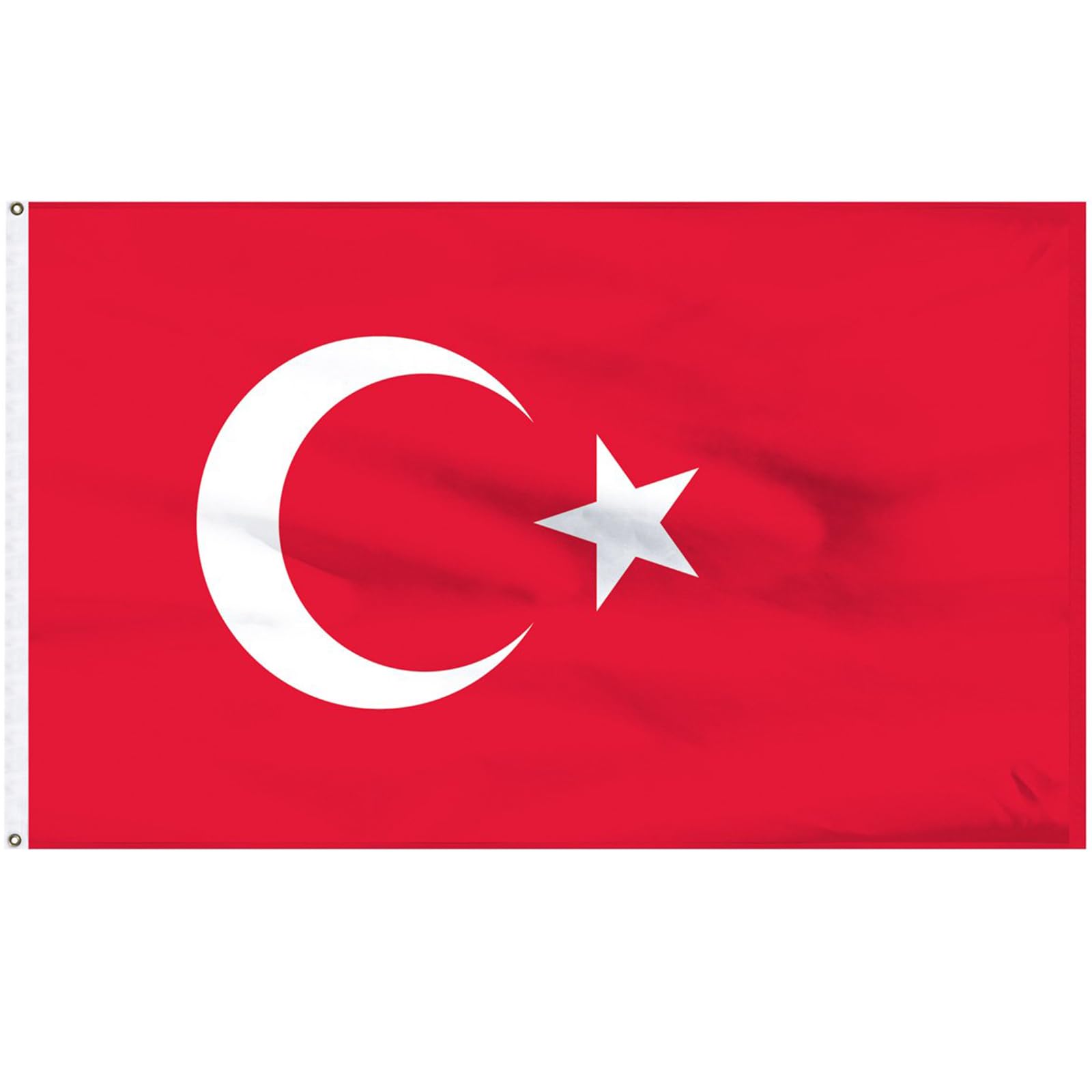 Cosymate Türkiye Bayrak Turkey Flag Turkish Flag 3x5ft with Brass Grommets, Vivid Color, UV Fade Resistant, Canvas Header, Double Stitched, 90x150cm — image 1
