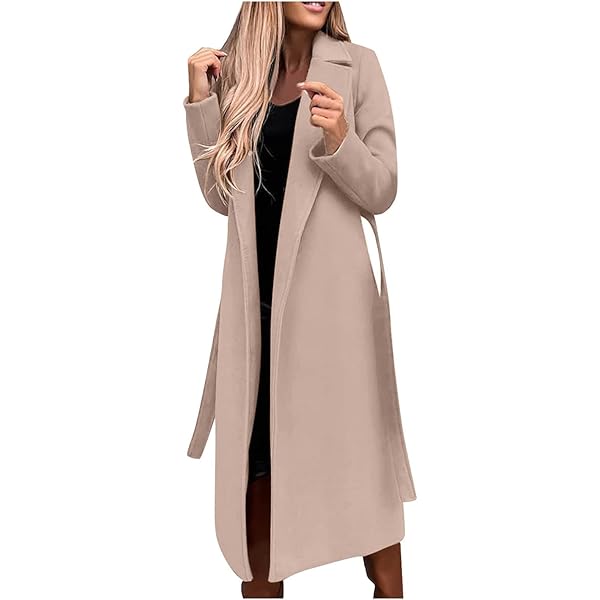 ジャケット・アウター NO ID Long Wool trench coat Wool Trench Coats for Women Winter Fall Fashion Notch Collar