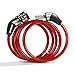 Wordlock CL-455-RD Non-Resettable Combination Cable Lock, 4-Feet, Red