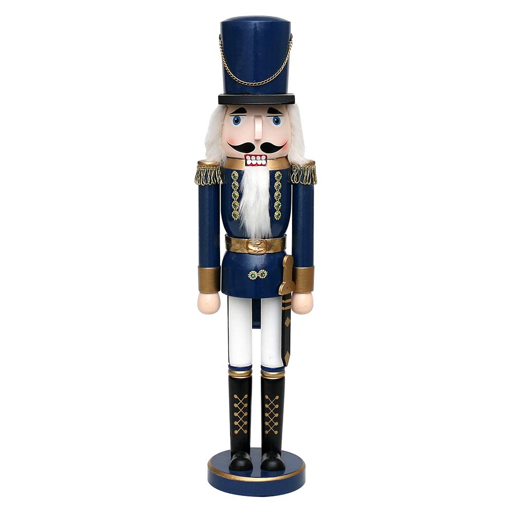 Dekohelden24 Beautiful Nutcracker Soldier in Blue Metallic, Classic, Approx. 50 cm