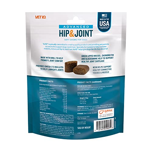 VetIQ Advanced Hip & Joint with UCII® and Omega3s Advance Formula for