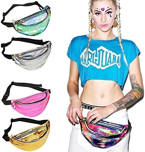 Gufiky Womens Mens Fashionably Waterproof Waist Bag Running Belt Adjustable Fanny Pack for Jogging Climbing Hiking Cycling Activities, Fits All Kinds of Phones Blue