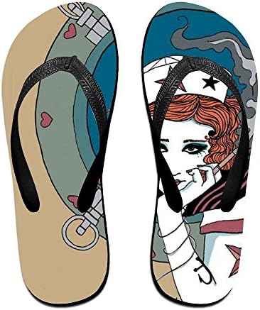 Tisky Men's Classical Comfortable II Flip-Flop Wheel Anchor Nautical Sailor Beauty