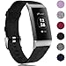Maledan Compatible with Charge 4 and Charge 3 Bands for Women Men, Breathable Woven Fabric Replacement Accessory Strap for Charge 4/Charge 3/Charge 3 SE, Large, Black