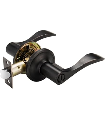 NCL 2 Pack Black Door Handle Interior, Wave Door Lever Door Knob