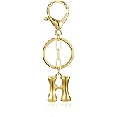 Dubtnion Gold Bubble Initial Keychain for Women Bag Charms Letter A-Z Keychain Alphabet Handbags Purse Charms Accessories