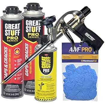 Dow Great Stuff Gaps & Cracks Foam Sealant Kit with AWF Pro Foam Gun, Great Stuff Foam Cleaner and Gloves