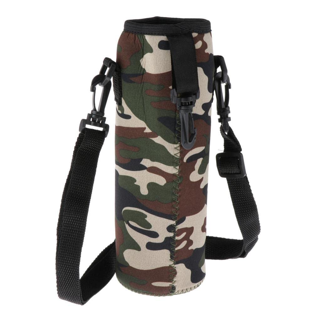 MagiDeal Insulated Neoprene Water Bottle Sleeve - Beer Can Bottle Sleeve/Coffee Jar Insulator with Shoulder Strap, 1000ml