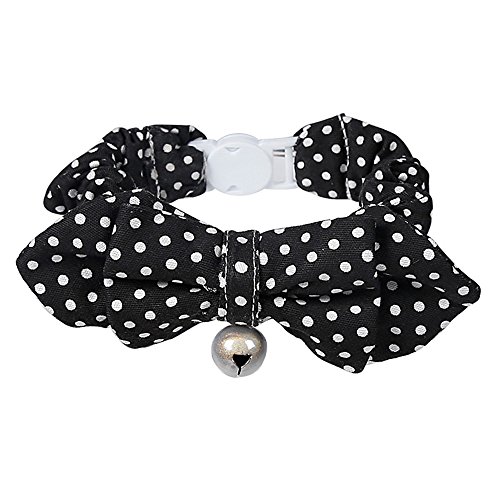 Cat Collar Bowtie with Reflective Bell, Comfortable Adjustable Breakaway Pet Cat Collars 7-12 inch