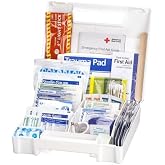 American Red Cross Officially Licensed Product, Deluxe Auto First Aid Kit, 138 Piece Emergency Medical Supplies to Treat Minor Injuries, Keep Warm, and Signal for Help