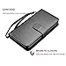 NJJEX for LG V35 ThinQ Wallet Case, for LG V30 / LG V30 Plus/LG V35 Case, PU Leather [9 Card Slots] ID Credit Folio Flip [Detachable][Kickstand] Magnetic Clousure Cover & Wrist Strap [Black]