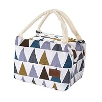 Dergo ☀Lunch Bag,for Women Kids Men Insulated Canvas Box Tote Bag Thermal Cooler Food Lunch Bags (D)