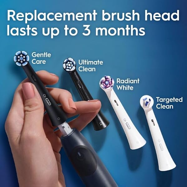ORAL-B IO SERIES 2 RECHARGEABLE ELECTRIC POWERED TOOTHBRUSH STARTER KIT, NIGHT BLACK WITH 2 BRUSH HEADS – AUTOMATIC PRESSURE SENSOR TO PROTECT GUMS – 3 MODES – 2 MIN TIMER