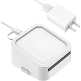 Rounkin Credit Card Dock for Square Reader 1st and 2nd,Beautiful and Compact Case for Square Reader, Support Anti-Sleep Button, One Click to Turn On(Cable and Wall Charger Included, No Reader) White