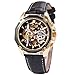 Caluxe Men Skeleton Wristwatch Genuine Leather Band Hand Winding Mechanical Watches