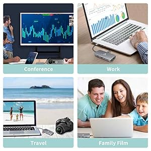 Anoopsyche Hub USB C 10 in 1, Alluminio, Adattatore USB C con HDMI 4K, 1080P VGA, Gigabit Ethernet RJ46 de - immagine 7