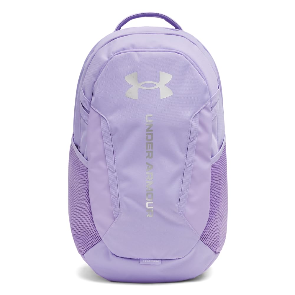 Under Armour Unisex Hustle 6.0 Backpack, (538) Transparent/Transparent/Metallic Silver, One Size Fits Most Image