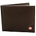 Alpine Swiss Mens Leather Wallet 2-In-1 Bifold Flip up Removable Card Case Dark Brown
