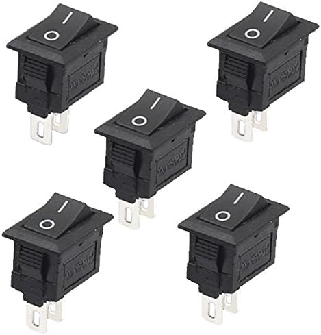 GVDOR 2 Pin Snap-in On/Off Position Snap Boat Rocker Switch 12V/110V/250V Pack of 5
