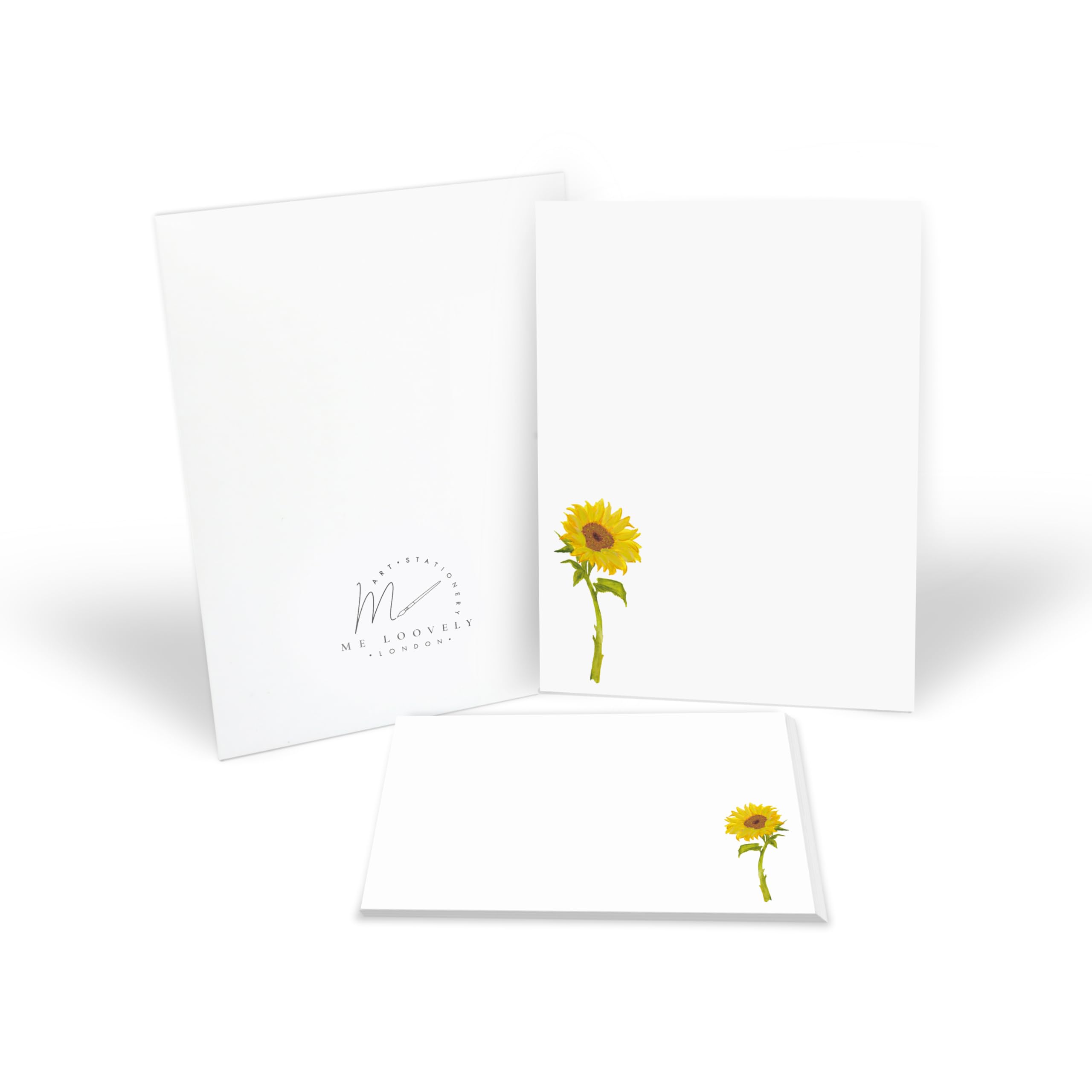 Me Loovely Sunflower Letter Writing Paper and Envelopes Set Floral Writing Stationery Supplies | Christmas Gifts (10 Letters, & 10 Envelopes with Gift Envelope)