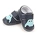 Lidiano Baby Non Slip Rubber Sole Cartoon First Walking Slippers Crib Shoes Newborn Infant Toddler Training Shoes (6-12 Months, Blue Car)