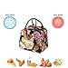 Tigeo Lunch Bags for Women, Lunch Tote Bag Lunch Box Water-resistant Thermal Lunch Bag Cooler Bag Lunch Organizer for Working Picnic Beach Sporting (Black-Flower)