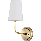 CORDELLO 1-Light Sconce Vintage Brass Etched White Opal Glass